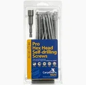 Carpenters Mate Hex Head Screw Blister Pack 25Pk  - Available in 90mm / 140mm / 190mm