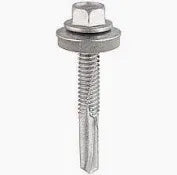 5.5mm x 55mm / 65mm / 80mm -  Timco Heavy Section Tek Screws - Hex - EPDM Washer - Self-Drilling - Exterior (Pk100)