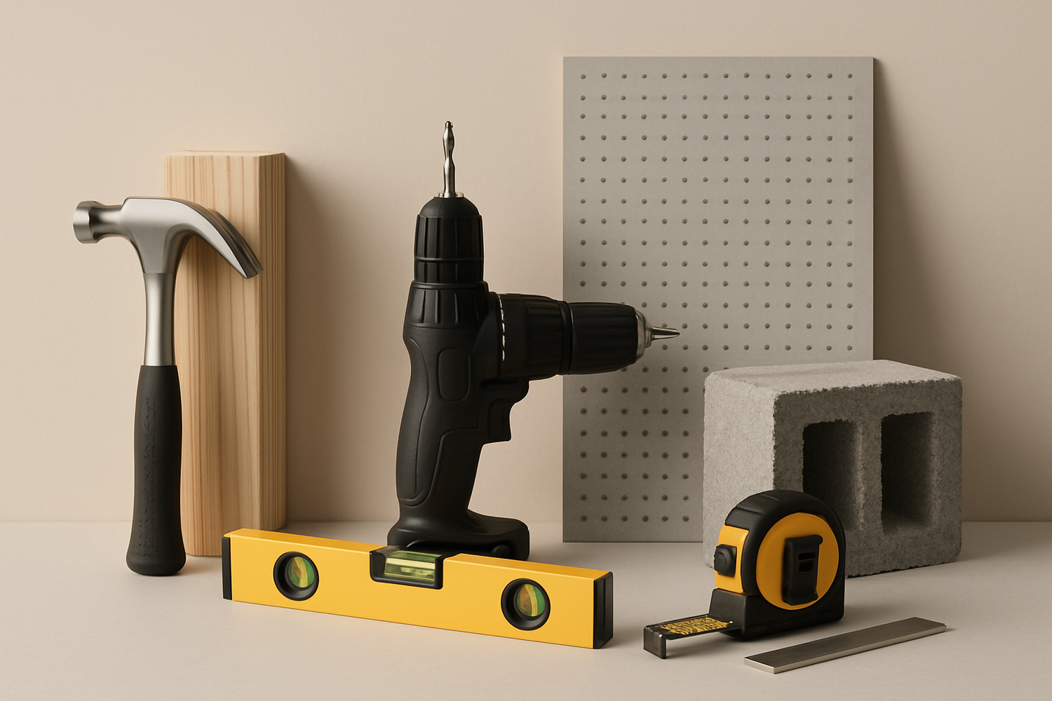 Category slide image showing tools and building materials